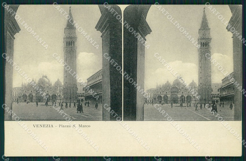 Venezia città Piazza San Marco Alterocca Stereoview cartolina MT1743 – fronte