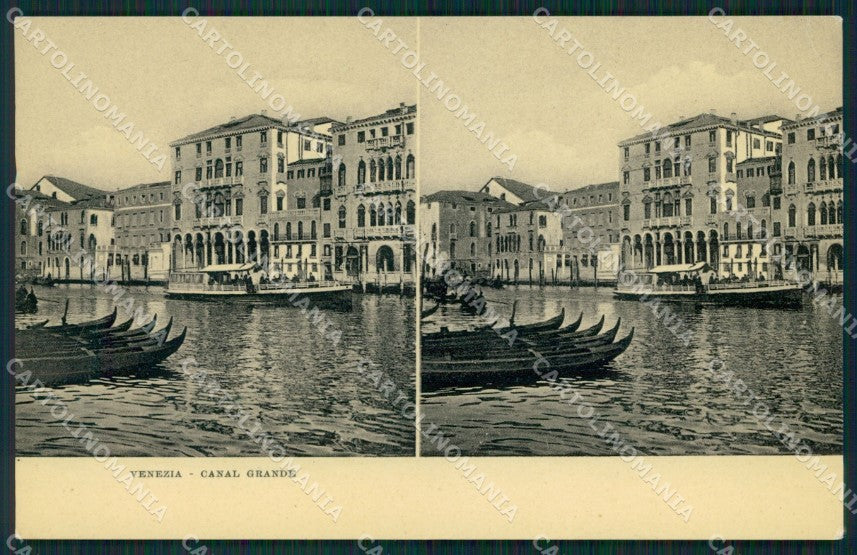 Venezia città Canal Grande Gondole Alterocca Stereoview cartolina MT1746 – fronte