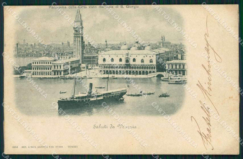 Venezia città Battello ABRASA cartolina MT1757 – fronte