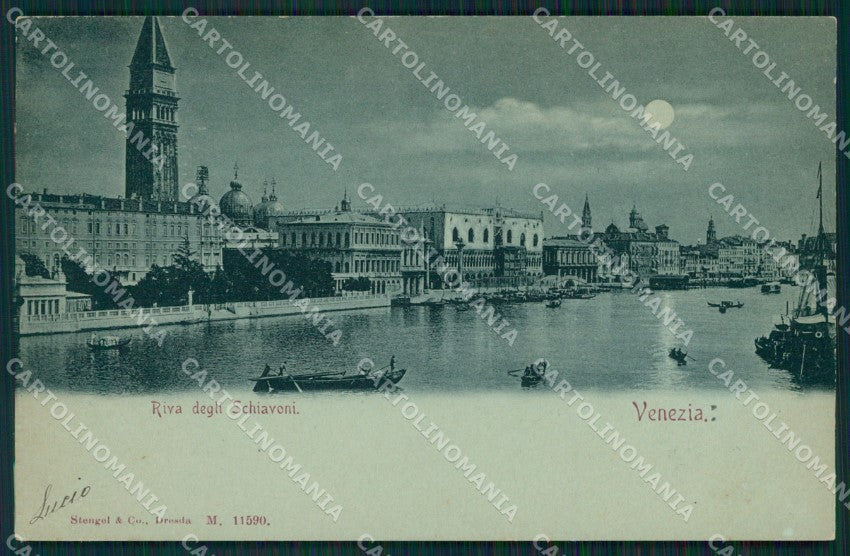 Venezia città Riva degli Schiavoni Chiaro di Luna cartolina MT1758 – fronte