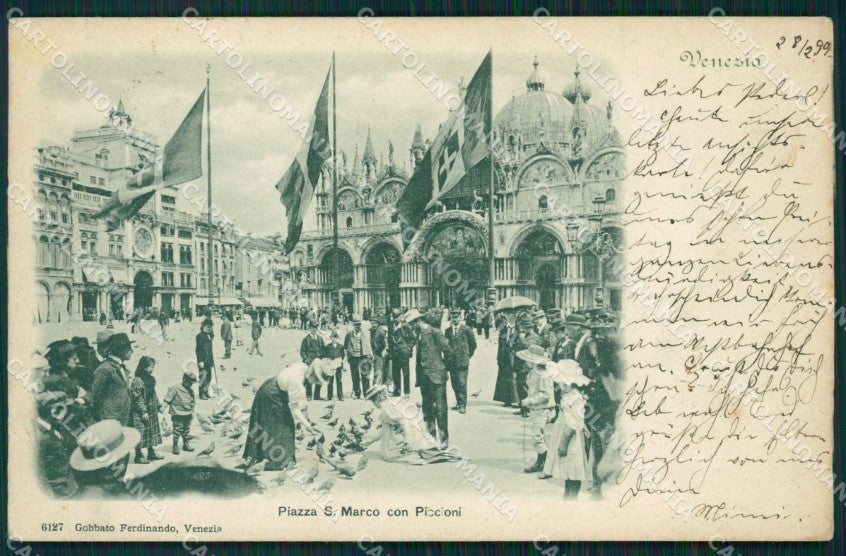 Venezia città Piazza San Marco Piccioni cartolina MT1762 – fronte