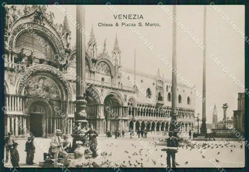 Venezia città Chiesa e Piazza San Marco Piccioni Foto cartolina MT1764 – fronte