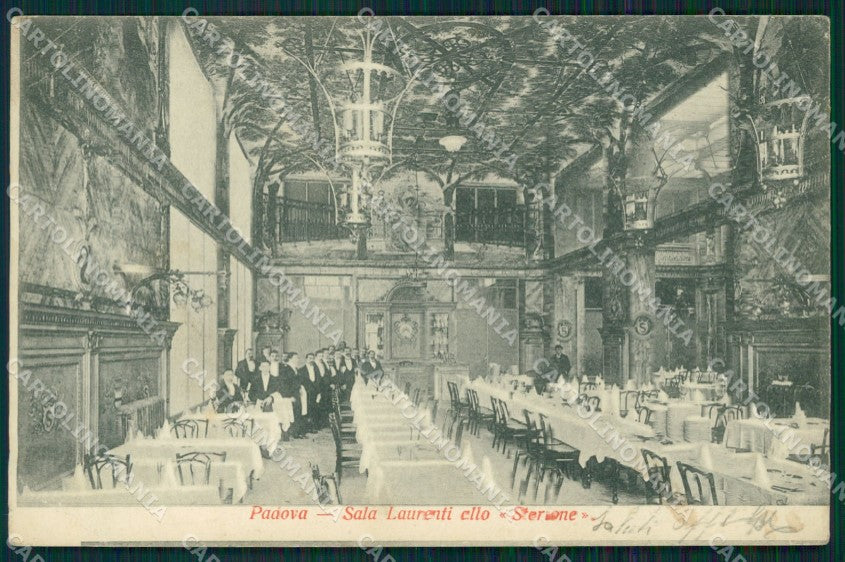 Padova città Albergo Storione Sala Laurenti PIEGA cartolina MT1806 – fronte