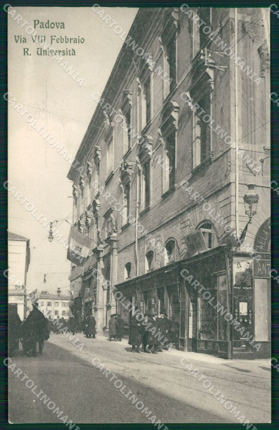 Padova città Via VIII Febbraio Università cartolina MT1807 – fronte