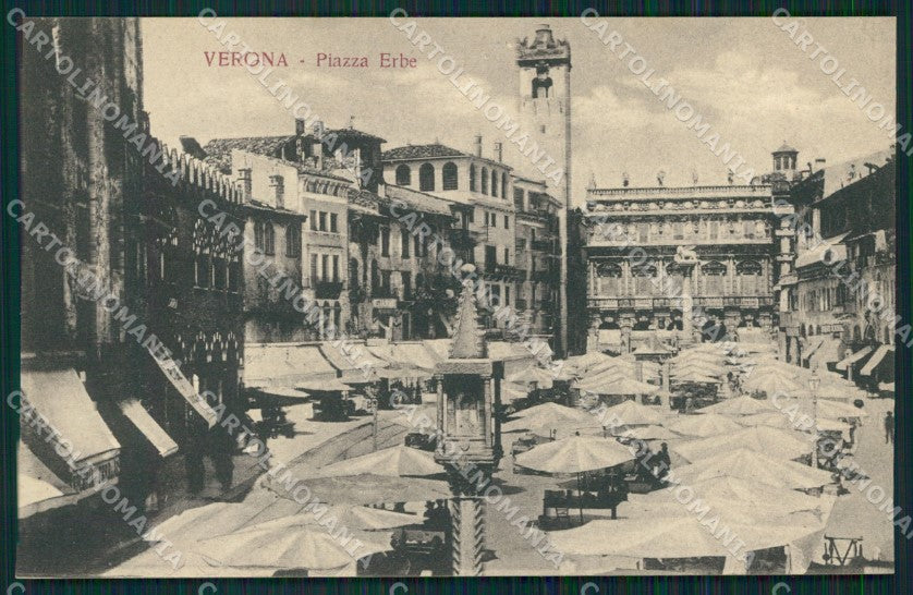 Verona città Piazza delle Erbe Mercato cartolina MT1818 – fronte