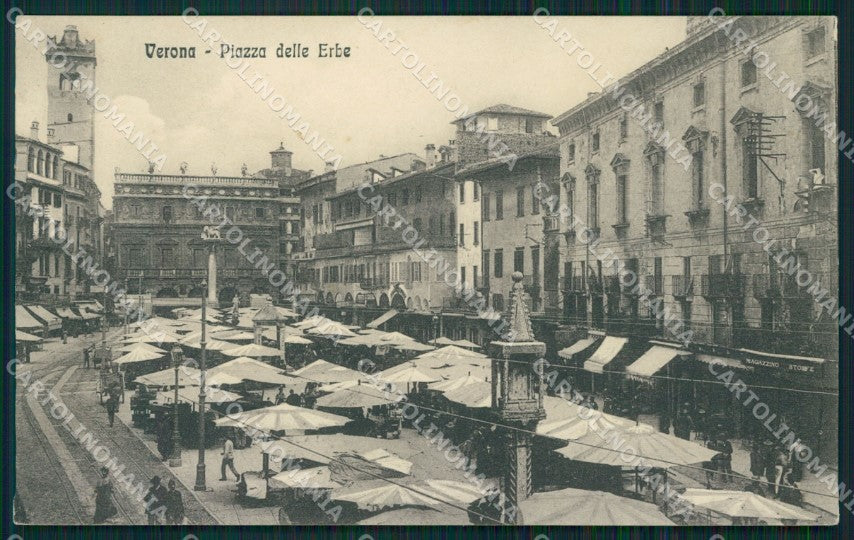 Verona città Piazza delle Erbe Mercato cartolina MT1819 – fronte