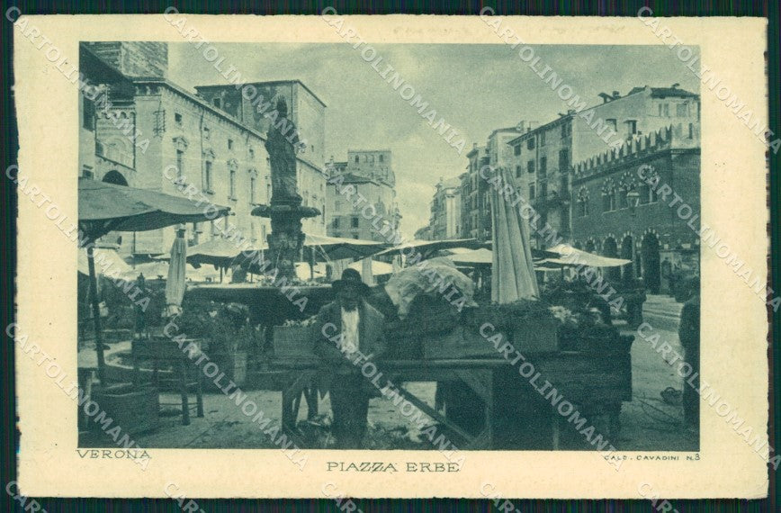 Verona città Piazza delle Erbe Mercato cartolina MT1821 – fronte