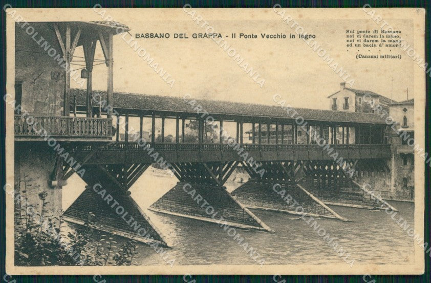 Vicenza Bassano del Grappa Ponte Vecchio in Legno PIEGA cartolina MT1832 – fronte