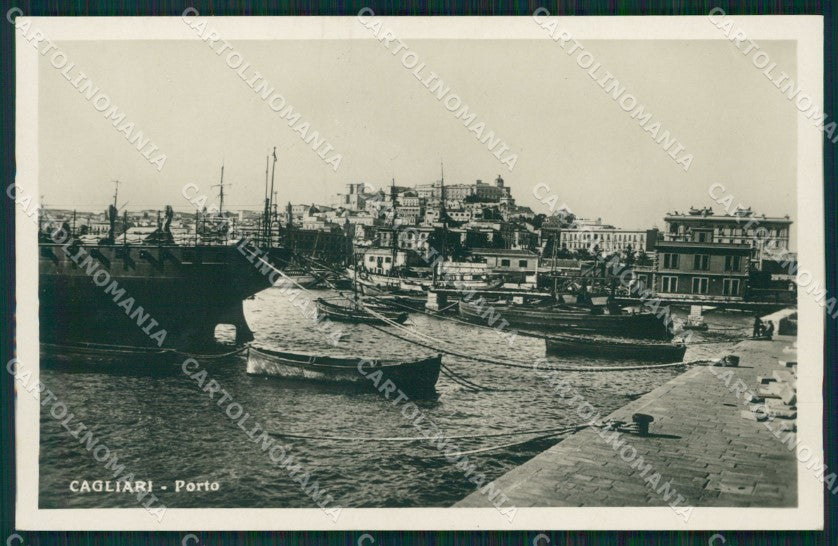 Cagliari città Porto Barche Foto cartolina MT1846 – fronte