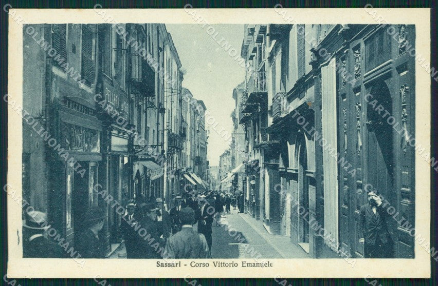 Sassari città Corso Vittorio Emanuele cartolina MT1852 – fronte