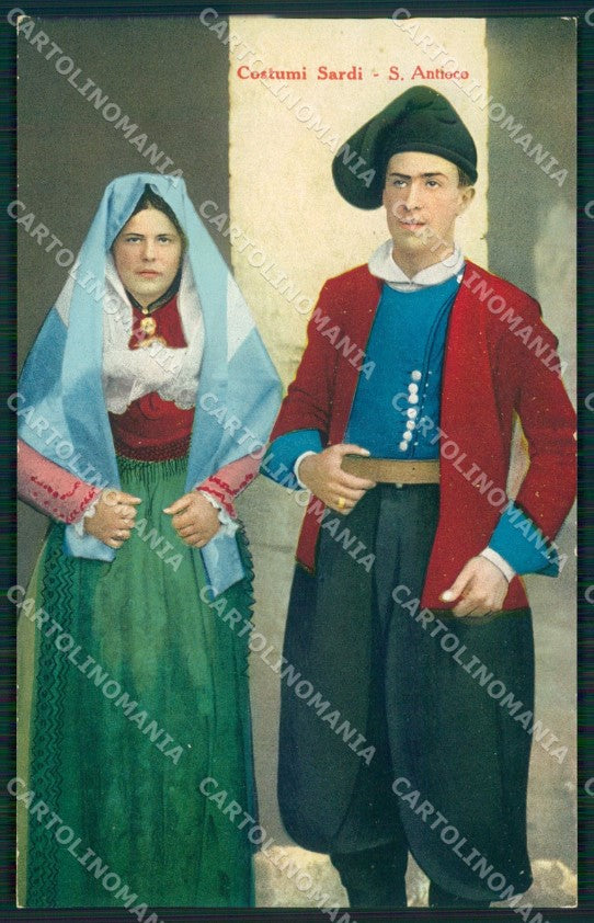 Cagliari Carbonia Sant'Antioco Costumi cartolina MT1882 – fronte