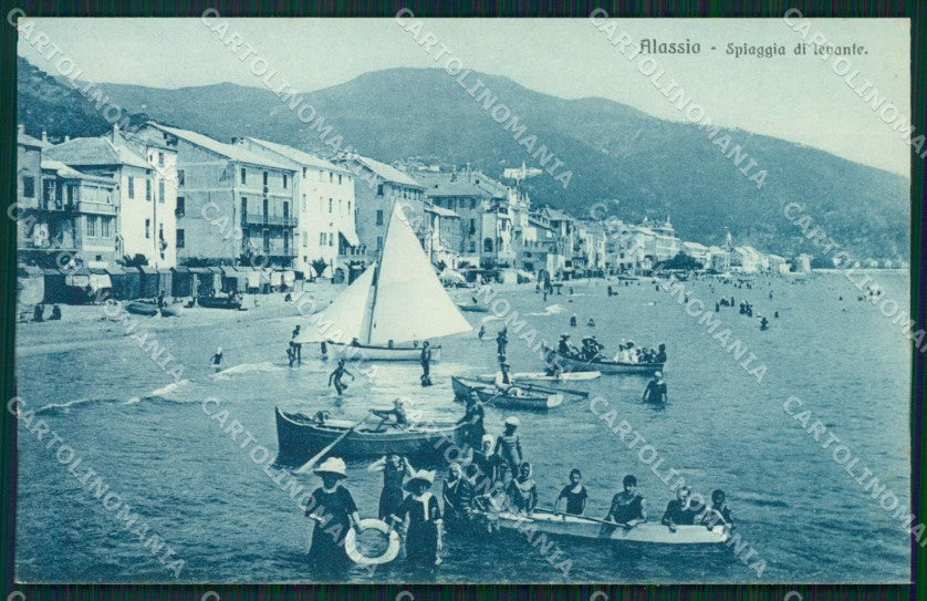 Savona Alassio Barche cartolina MT1894 – fronte