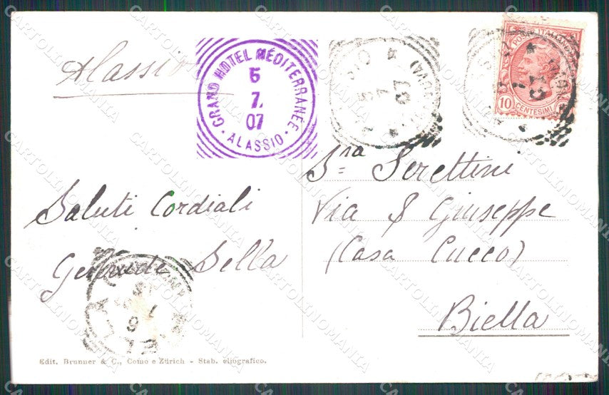 Savona Alassio cartolina MT1897 – retro