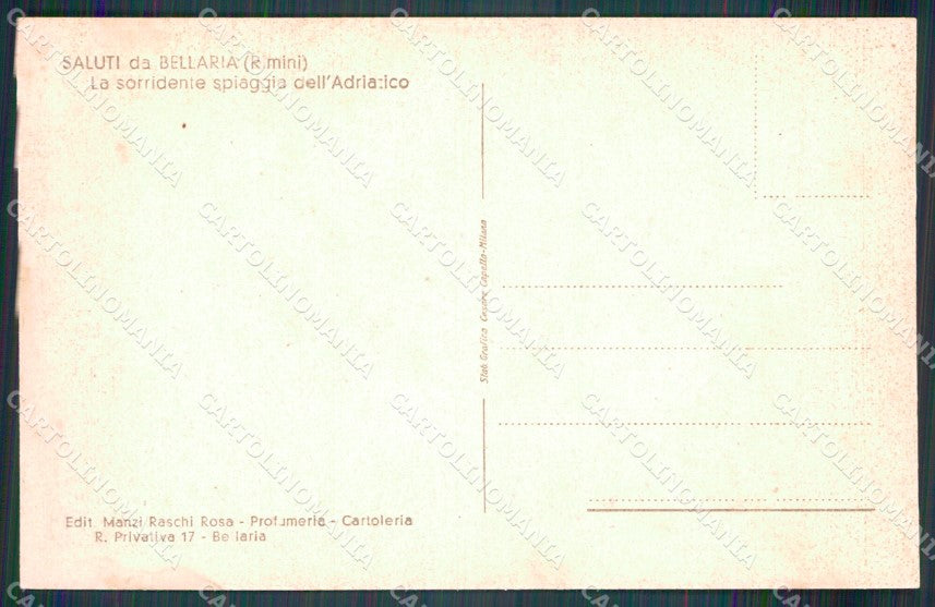 Rimini Bellaria cartolina MT1901 – retro