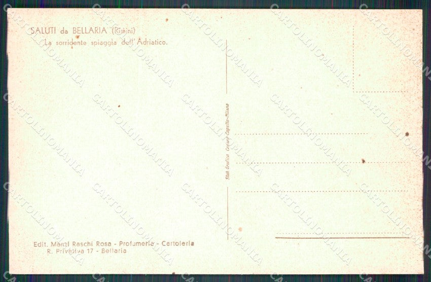 Rimini Bellaria Barche cartolina MT1902 – retro
