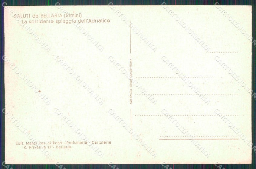 Rimini Bellaria ABRASA cartolina MT1904 – retro