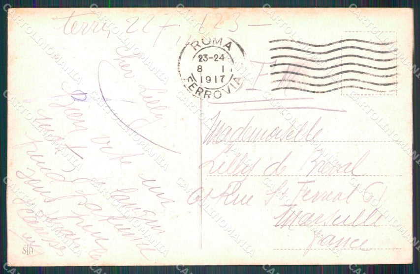 Roma Civitavecchia Alterocca 1672 ANGOLINO SCOLLATO cartolina MT1911 – retro