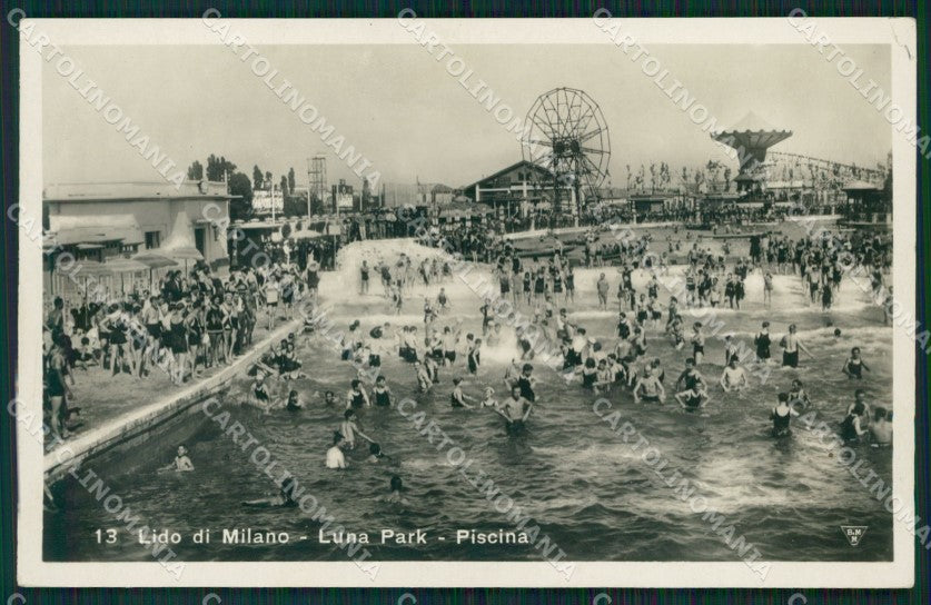 Milano città Lido di Luna Park Piscina Foto cartolina MT1923 – fronte