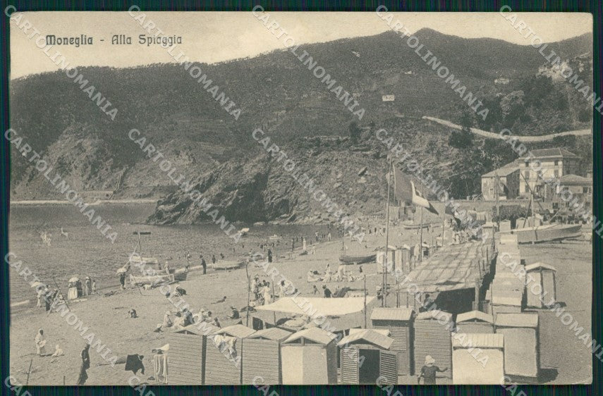 Genova Moneglia PIEGA cartolina MT1928 – fronte