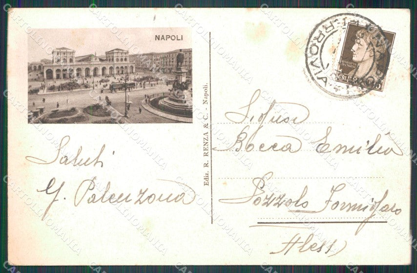 Napoli città Santa Lucia Barche Vesuvio cartolina MT1929 – retro