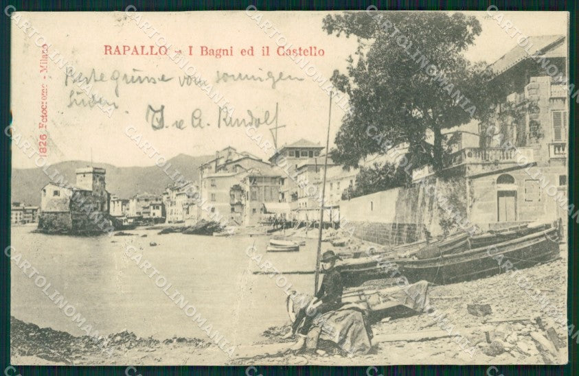 Genova Rapallo Castello PIEGA cartolina MT1937 – fronte