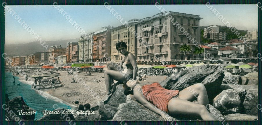 Savona Varazze Barche Pin Up PIEGHINA Mini Foto cartolina MT1947 – fronte