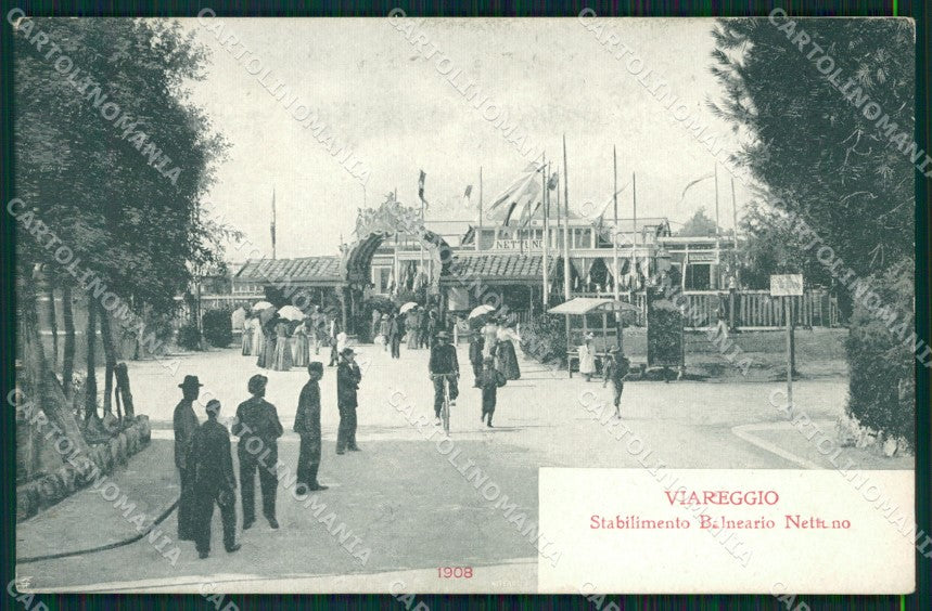 Lucca Viareggio Bagni Nettuno Alterocca 1908 cartolina MT1983 – fronte