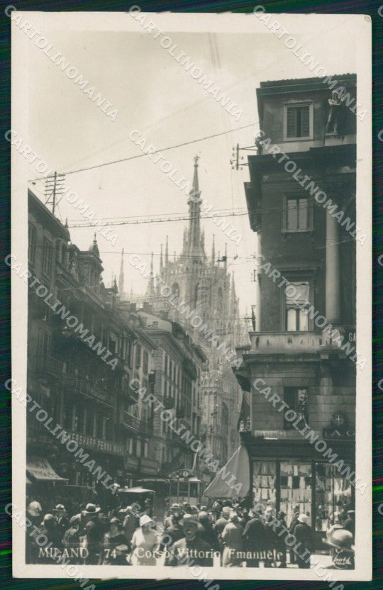 Milano città Corso Vittorio Emanuele Tram Foto cartolina MT2033 – fronte