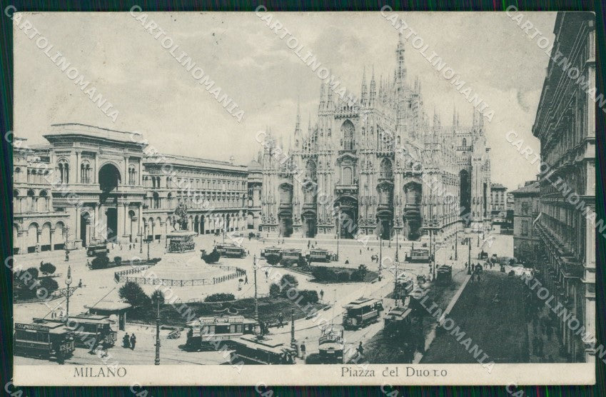 Milano città Piazza Duomo Tram cartolina MT2034 – fronte