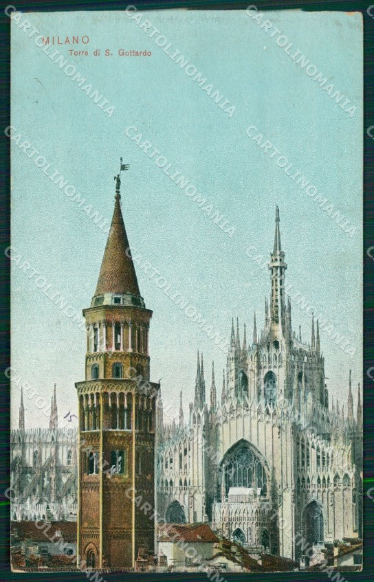 Milano città Torre San Gottardo Duomo cartolina MT2037 – fronte