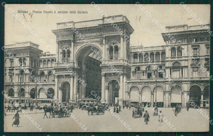 Milano città Piazza Duomo Galleria Tram Carrozze cartolina MT2041 – fronte