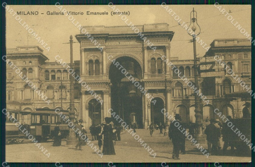 Milano città Galleria Vittorio Emanuele Tram cartolina MT2045 – fronte