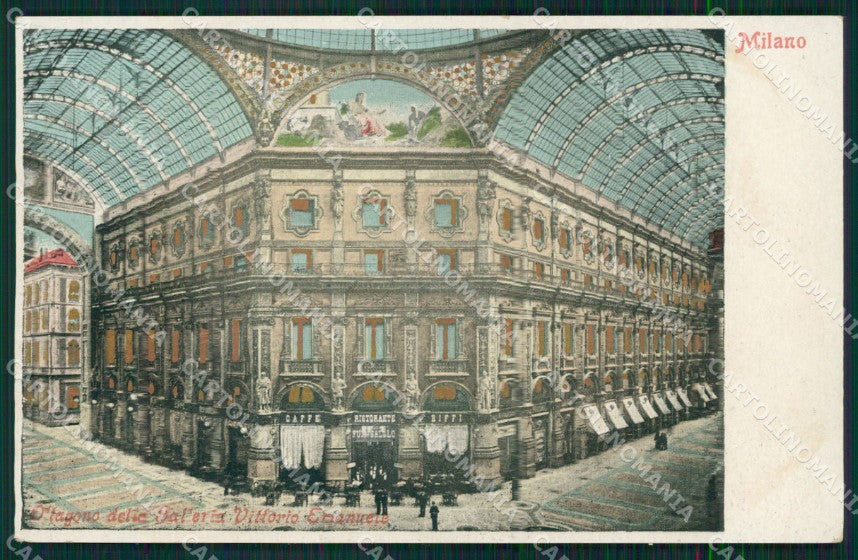 Milano città Galleria Vittorio Emanuele Ristorante Biffi cartolina MT2054 – fronte