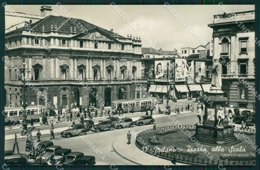 Milano città Piazza della Scala Teatro Tram Auto Foto cartolina MT2061 – fronte