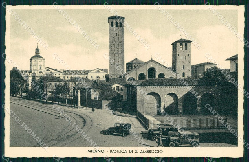 Milano città Basilica Sant'Ambrogio Auto Foto cartolina MT2079 – fronte
