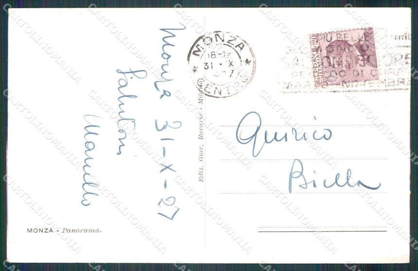 Milano Monza cartolina MT2120 – retro