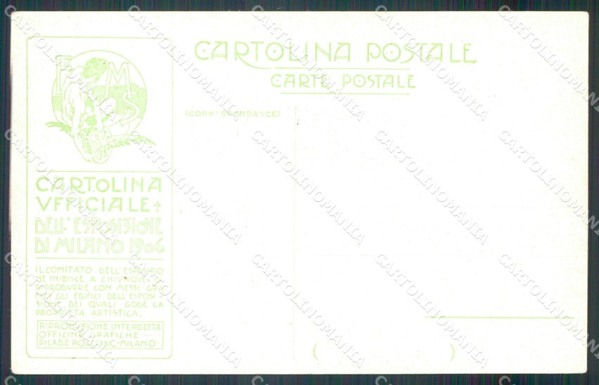 Milano città Esposizione 1906 Taboga cartolina MT2131 – retro