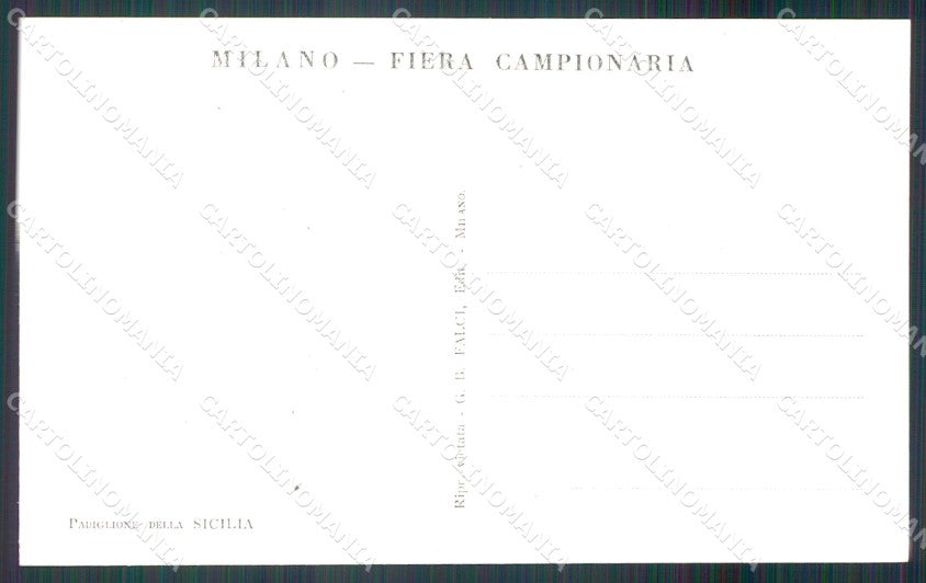 Milano città Fiera di Padiglione Sicilia Foto cartolina MT2135 – retro