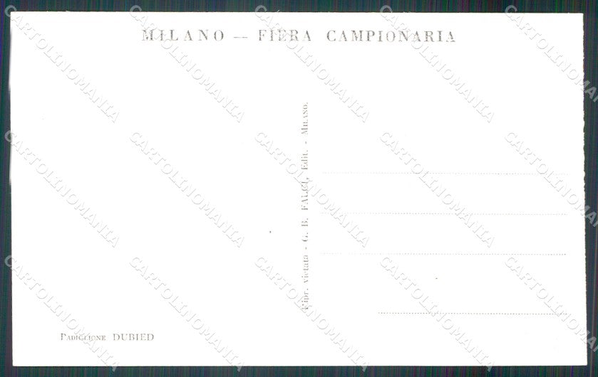 Milano città Fiera di Padiglione Dubied Foto cartolina MT2150 – retro