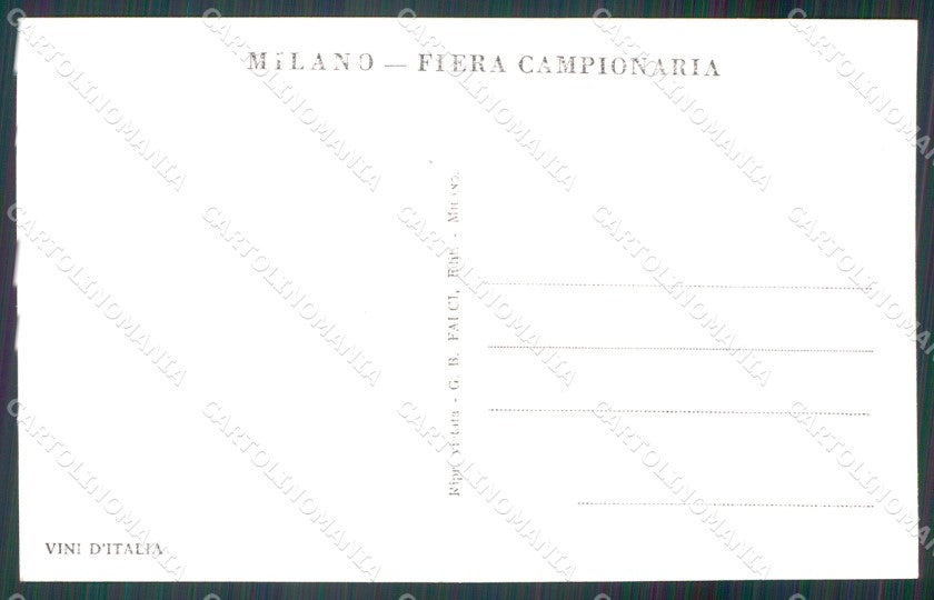 Milano città Fiera di Padiglione Vini d'Italia Foto cartolina MT2152 – retro