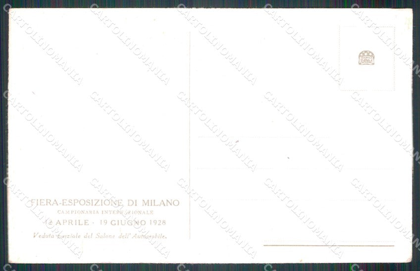 Milano città Fiera di 1928 Salone dell'Automobile cartolina MT2163 – retro