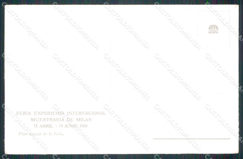 Milano città Fiera di 1928 cartolina MT2164 – retro
