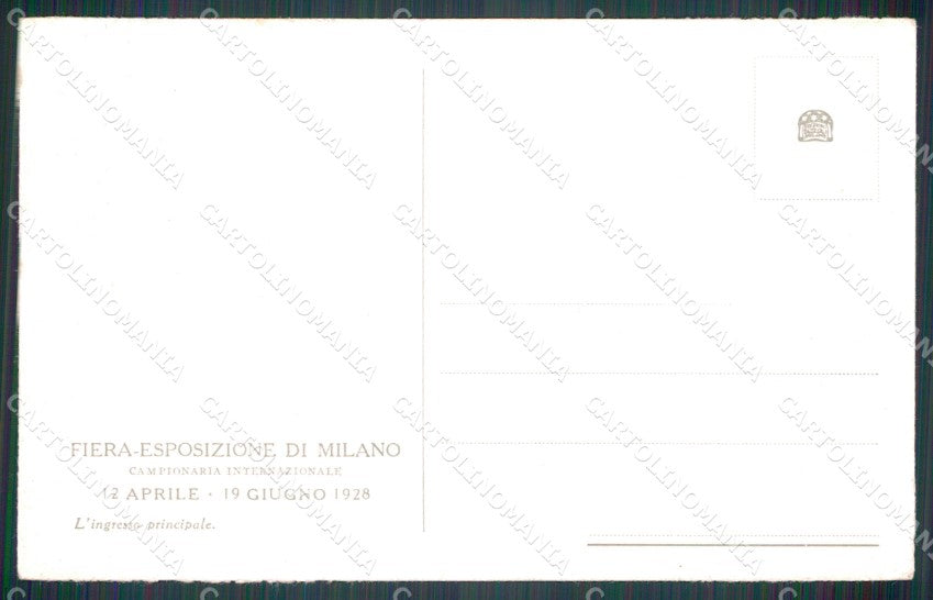 Milano città Fiera di 1928 Ingresso Principale cartolina MT2165 – retro