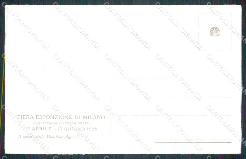 Milano città Fiera di 1928 Reparto Macchine Agricole cartolina MT2166 – retro