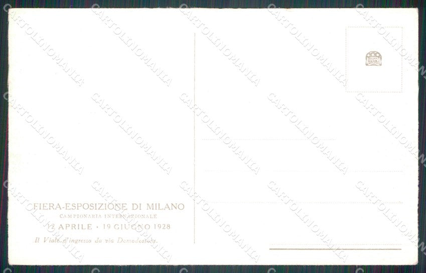 Milano città Fiera di 1928 Ingresso Via Domodossola cartolina MT2170 – retro
