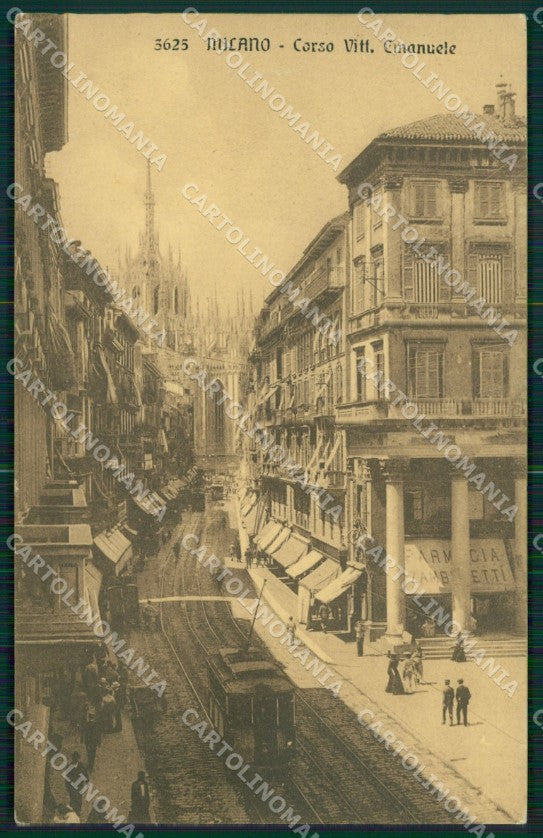 Milano città Corso Vittorio Emanuele Tram cartolina MT2183 – fronte