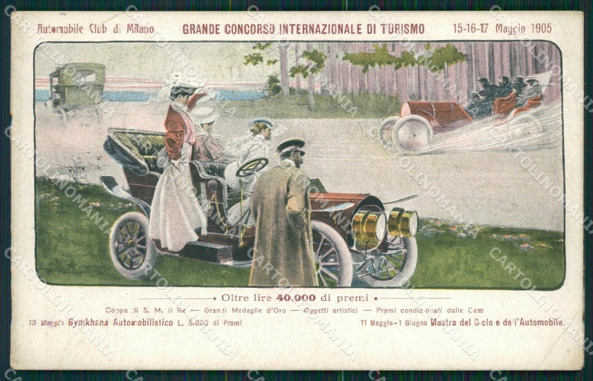 Milano città Concorso Internazionale di Turismo Aci Auto PIEGA cartolina MT2185 – fronte