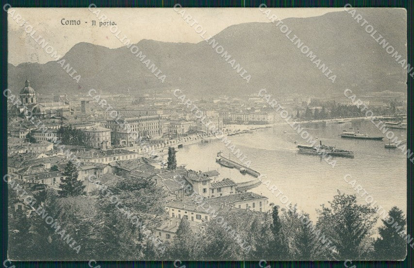 Como città Porto REINCOLLATA cartolina MT2202 – fronte