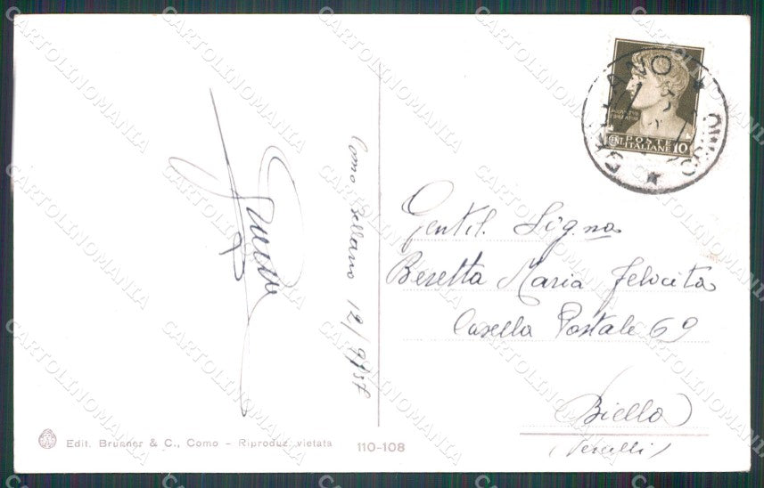 Como Tremezzo Villa Carlotta Lago di Como cartolina MT2209 – retro