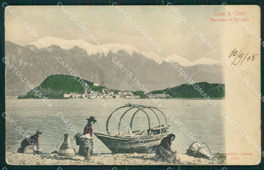 Como Bellagio Lago di Como Barca Lavandaie cartolina MT2214 – fronte